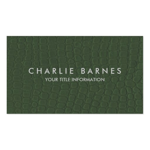Green Faux Croc Business Card (front side)