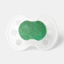 Green faux glitter graphic baby pacifier