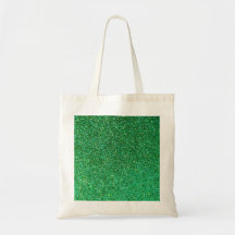 Green faux glitter graphic tote bag