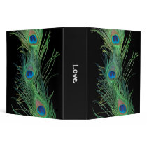 Green Feathers with Black Vinyl Binders
