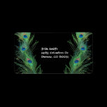 Green Feathers with Black Personalized Address Labels