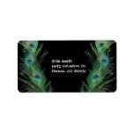 Green Feathers with Black Personalized Address Labels