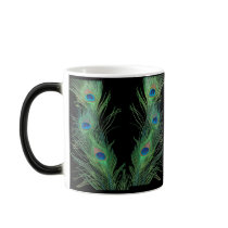 Green Feathers with Black Coffee Mug