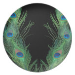 Green Feathers with Black Plate