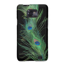 Green Feathers with Black Samsung Galaxy S Cases
