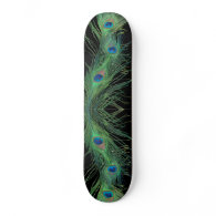 Green Feathers with Black Skate Deck
