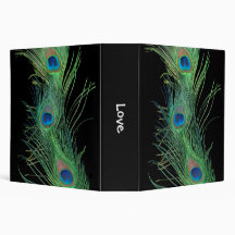 Green Feathers with Black Vinyl Binders