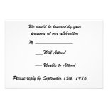 Green Feathers with Black Wedding RSVP Personalized Announcement