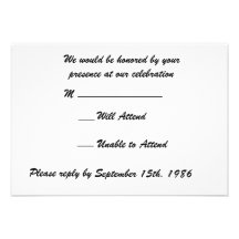 Green Feathers with Black Wedding RSVP Personalized Announcement