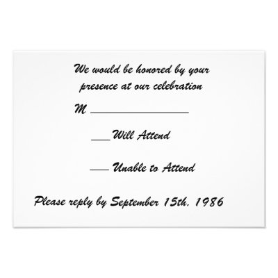 Green Feathers with Black Wedding RSVP Personalized Announcement