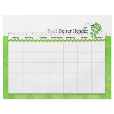 Green Feel Better Binder Calendar Flyer by KrispysKingdom