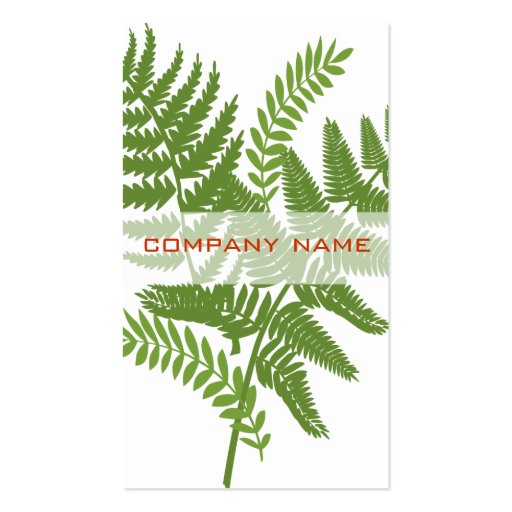 Green Fern Leaves Profile Card Business Card Template (back side)