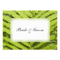 Green Fern Wedding Flat Note Cards Custom Invite