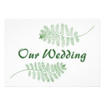 Green Ferns Our Wedding Two Sided Invitations invitations