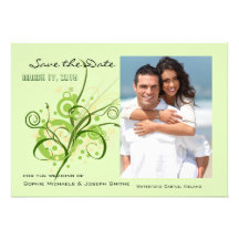Green Ferns Save the Date Photo Card Custom Invites