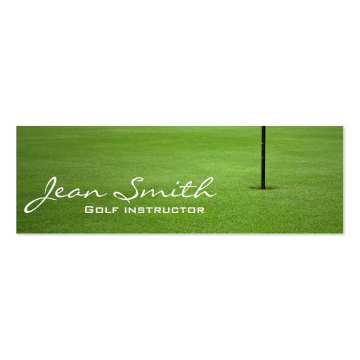 Green Field Golf instructor Mini Business Card (front side)