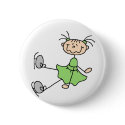Green Figure Skater Button by stick_figures Green Figure Skater Button