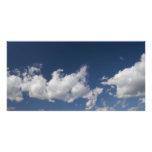green filed, blue sky, white cloud picture card