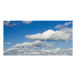 green filed, blue sky, white cloud photo greeting card