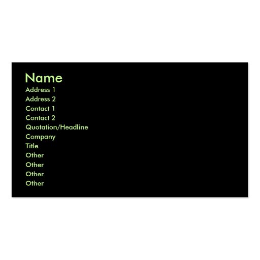 Green Fire - Business Card (back side)