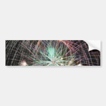 Green Fireworks At Night Bumper Stickers