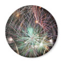 Green Fireworks At Night magnets