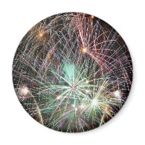Green Fireworks At Night magnets