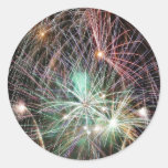 Green Fireworks At Night Sticker