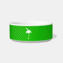 Green Flamingo Cat Bowls
