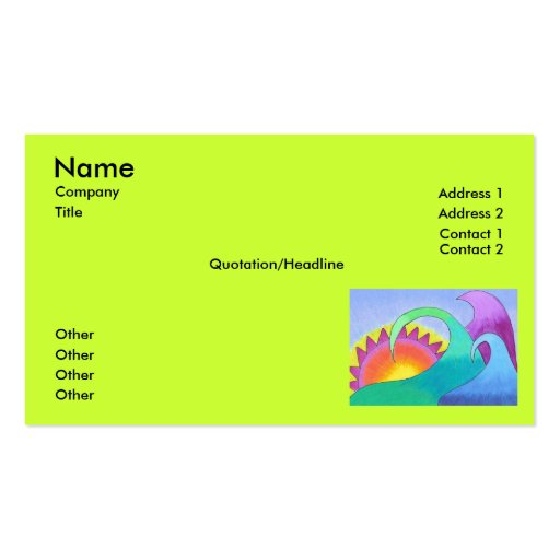 Green Flash Business Card Template