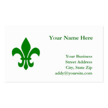 Green Fleur de Lis Business Card