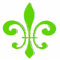 Green Fleur De Lis photo sculptures