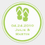 Green flip flop thong wedding favor tag seal label stickers by FidesDesign Green flip flop thong wedding favor tag seal label stickers
