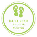 Green flip flop thong wedding favor tag seal label stickers by FidesDesign Green flip flop thong wedding favor tag seal label stickers