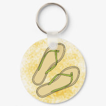 Green Flip Flops Keychain by jmagnum Green Flip Flops Keychain