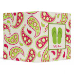 Green Flip Flops & Pink & Green Paisley Binder