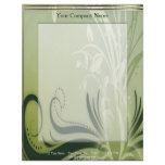 Green Flora Swirl Custom Letterhead