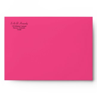 Green Floral and Hot Pink A-7 Envelope envelope
