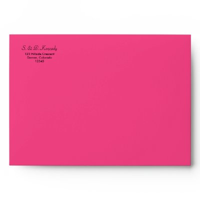 Green Floral and Hot Pink A-7 Envelope