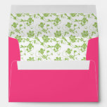 Green Floral and Hot Pink A-7 Envelope