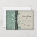 Green Floral and Off White Wedding Save the Date invitations