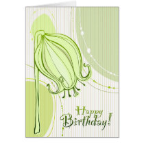 Green Floral Birthday cards