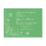 Green Floral Bridal Shower Postcard Invitation