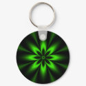 Green Floral Burst keychain