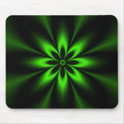 Green Floral Burst mousepad