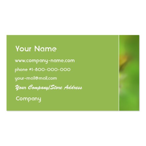 Green Floral Business Card (back side)