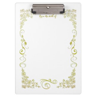 Green Floral Clipboard