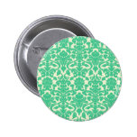 Green Floral Damask Button buttons