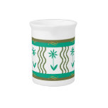 Green Floral Decorative Pitcher