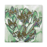 Green Floral Design Magnet